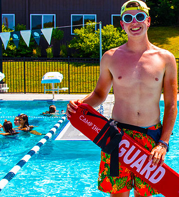 Lifeguard
If you’re confident in the water and can stay calm under pressure, lifeguarding is one of the most important and rewarding jobs at camp.